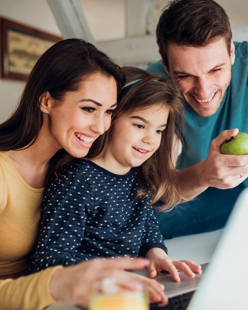 Family enjoying high-speed home internet together in Ohio